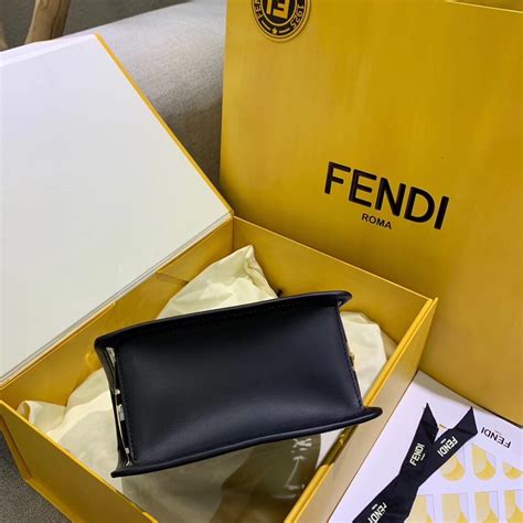 Replica Fendi Black Small Kan I F Bag In Transparent PU